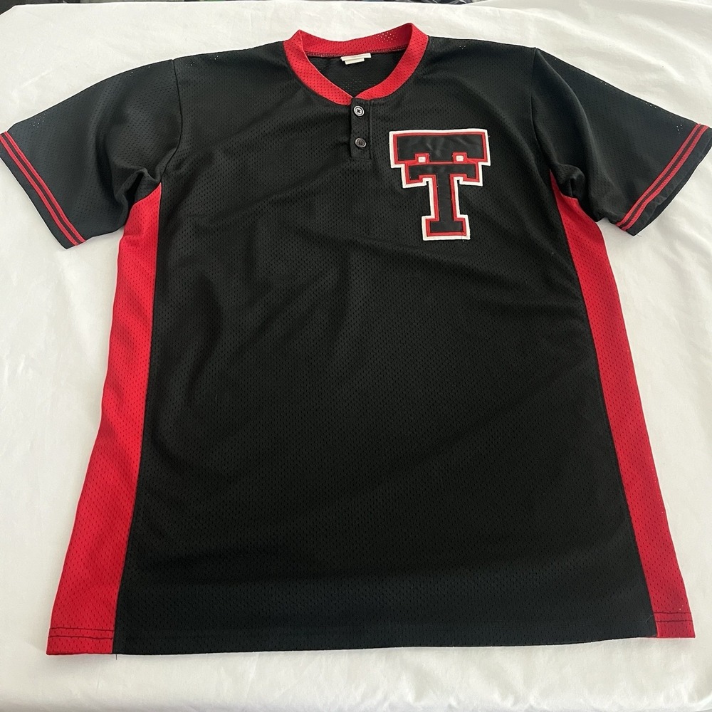Vintage Texas Tech Red Raiders Mesh Baseball Jersey Men's Large - Picture 1 of 6